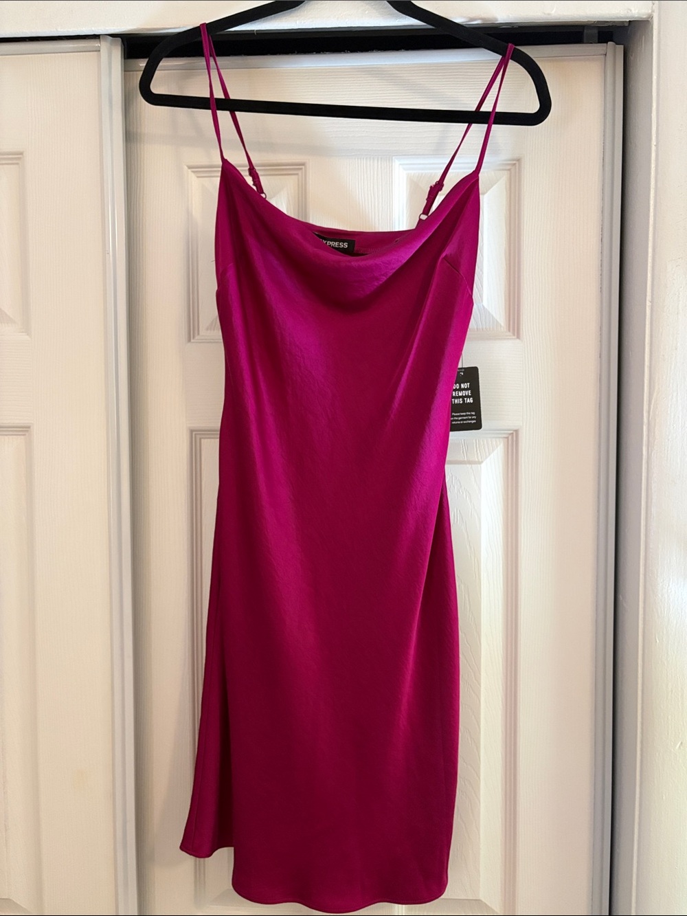 Express Magenta Cowl Neck Slip Midi Dress